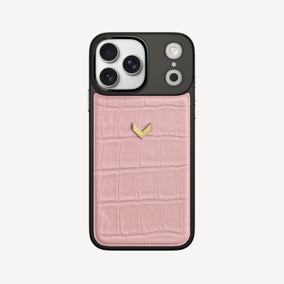 iPhone 17 Pro Max Phone Case, Calf Leather, Crocodile Texture