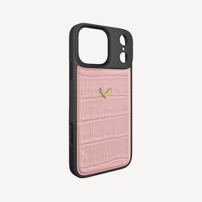 iPhone 17 Pro Max Phone Case, Calf Leather, Crocodile Texture