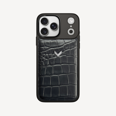iPhone 17 Pro Max Phone Case, Calf Leather, Crocodile Texture