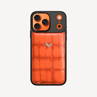 iPhone 17 Pro Max Phone Case, Calf Leather, Crocodile Texture