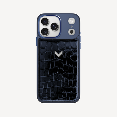 iPhone 17 Pro Max Phone Case, Calf Leather, Crocodile Texture