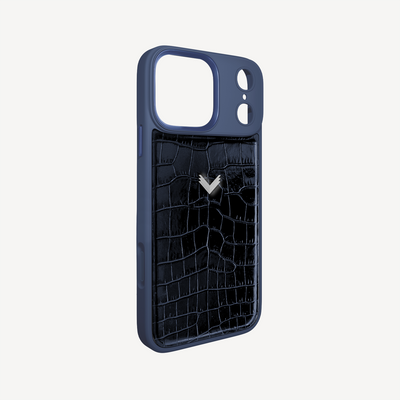 iPhone 17 Pro Max Phone Case, Calf Leather, Crocodile Texture