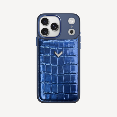 iPhone 17 Pro Max Phone Case, Calf Leather, Crocodile Texture