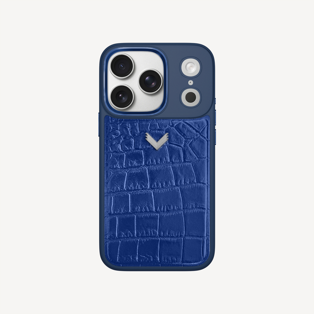 iPhone 17 Pro Phone Case, Calf Leather, Crocodile Texture