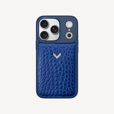 iPhone 17 Pro Phone Case, Calf Leather, Crocodile Texture
