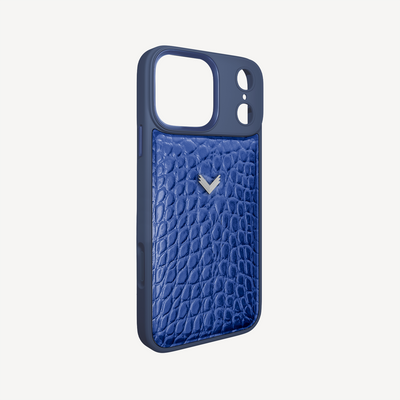 iPhone 17 Pro Phone Case, Calf Leather, Crocodile Texture