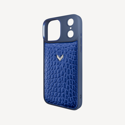 iPhone 17 Pro Phone Case, Calf Leather, Crocodile Texture