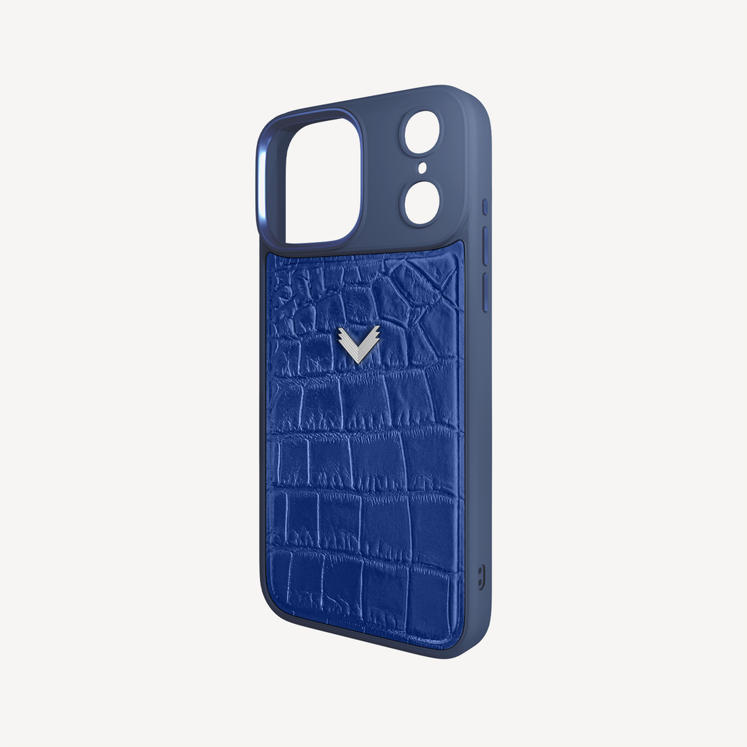 iPhone 17 Pro Max Phone Case, Calf Leather, Crocodile Texture