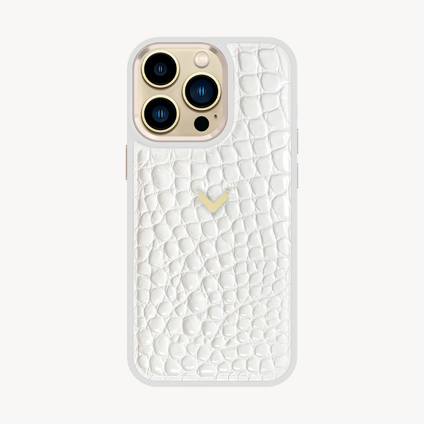 iPhone 13 Pro Phone Case, Calf Leather, Crocodile Texture