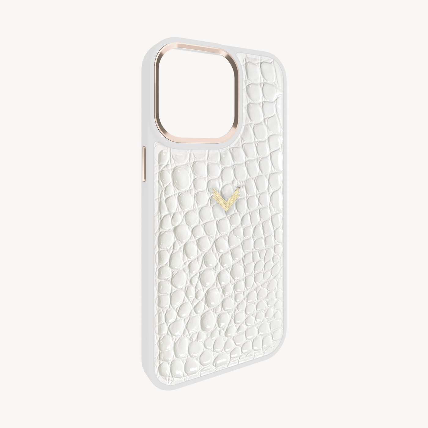 iPhone 13 Pro Phone Case, Calf Leather, Crocodile Texture