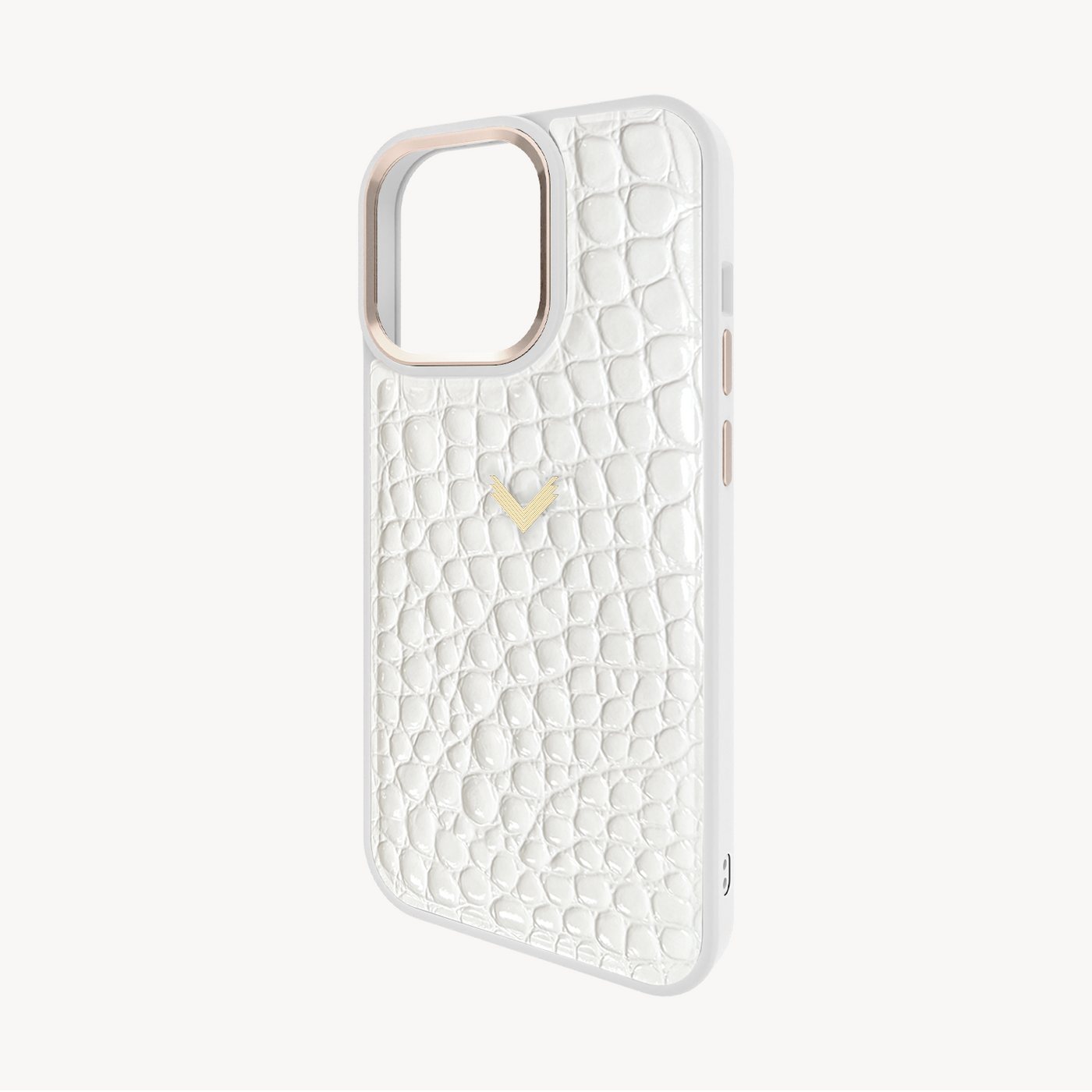 iPhone 14 Pro Max Phone Case, Calf Leather, Crocodile Texture