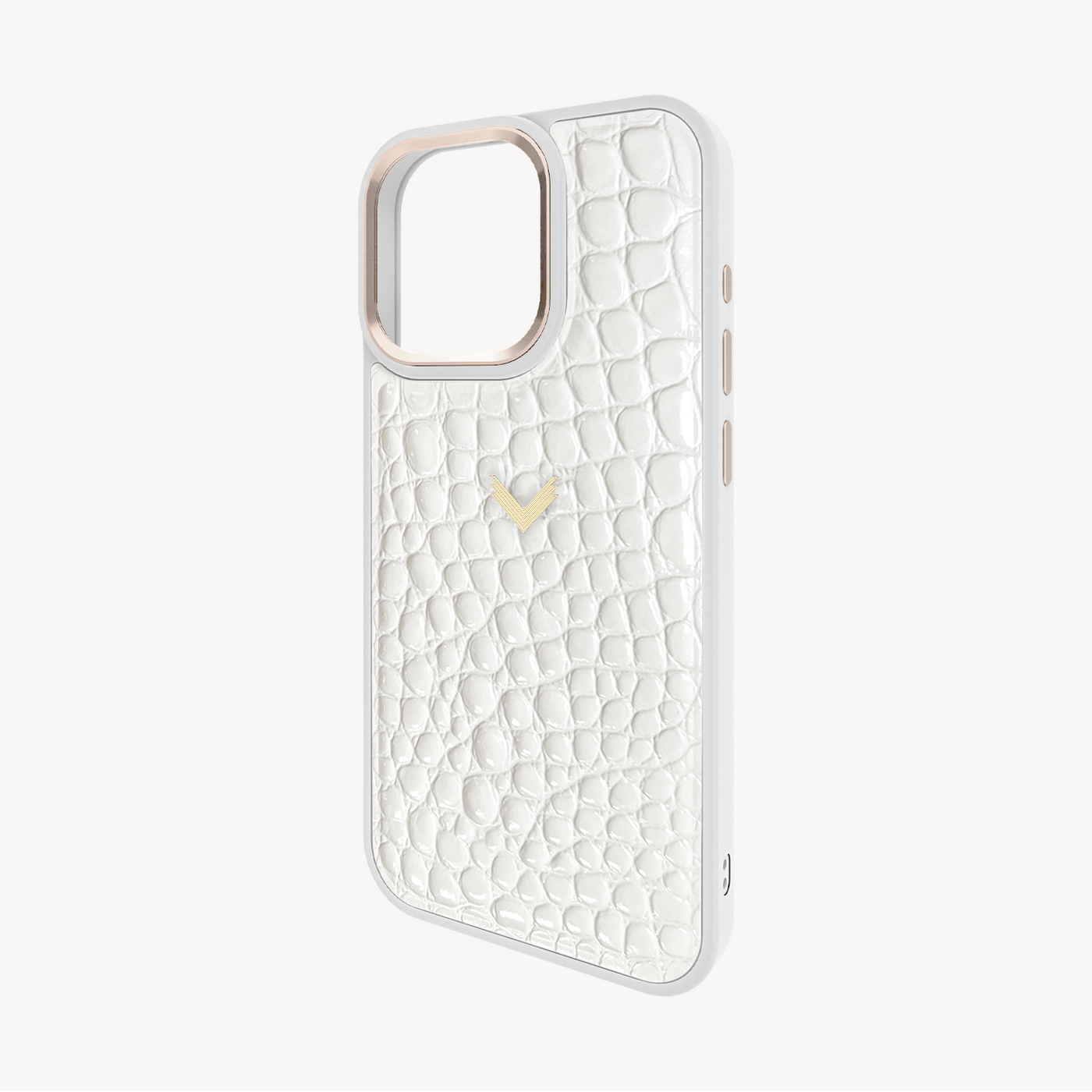 iPhone 15 Pro Max Phone Case, Calf Leather, Crocodile Texture