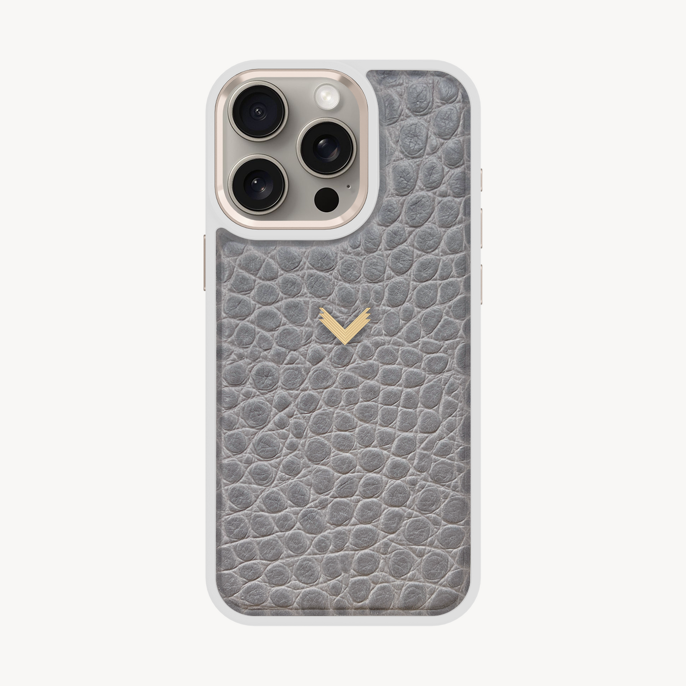 iPhone 15 Pro Max Phone Case, Calf Leather, Crocodile Texture