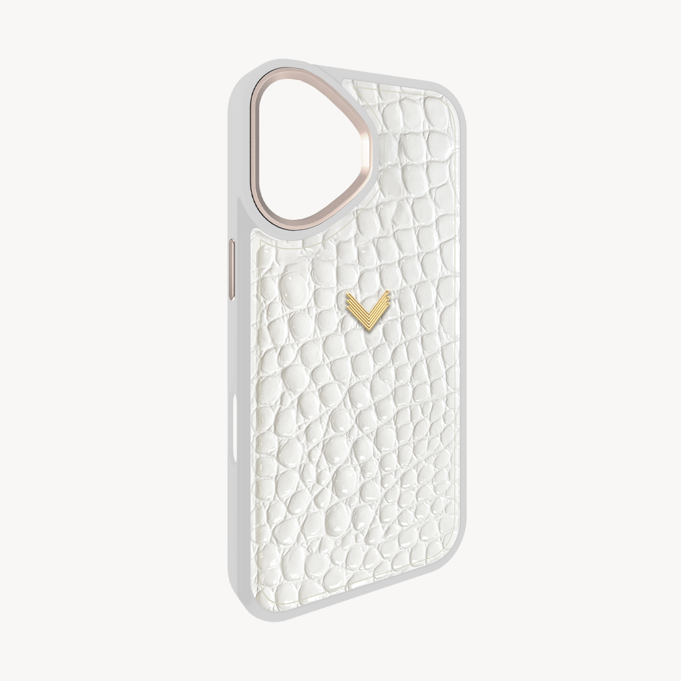 iPhone 16 Plus Phone Case, Calf Leather, Crocodile Texture