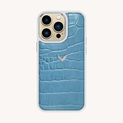 iPhone 14 Pro Max Phone Case, Calf Leather, Crocodile Texture