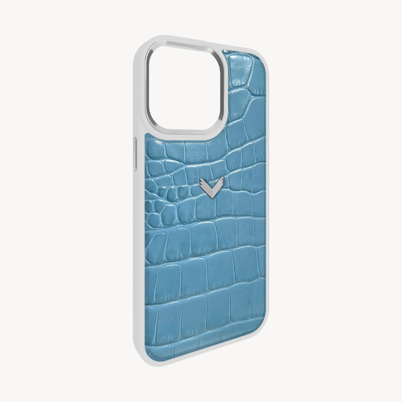 iPhone 14 Pro Max Phone Case, Calf Leather, Crocodile Texture