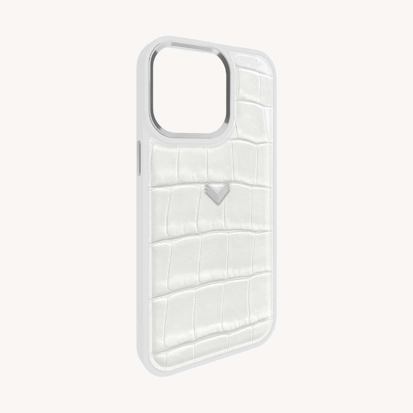 iPhone 13 Pro Phone Case, Calf Leather, Crocodile Texture