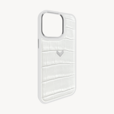iPhone 13 Pro Phone Case, Calf Leather, Crocodile Texture