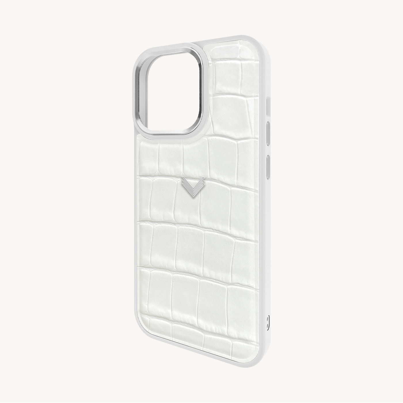 iPhone 13 Pro Phone Case, Calf Leather, Crocodile Texture