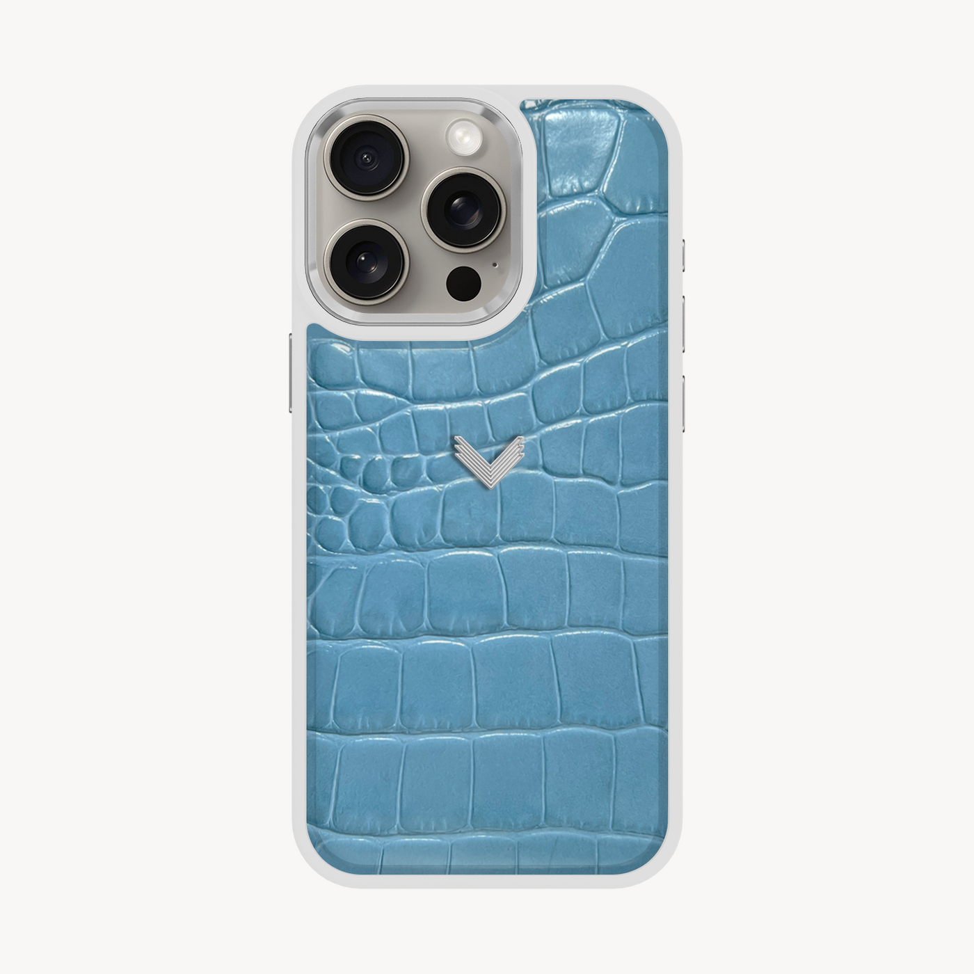 iPhone 15 Pro Max Phone Case, Calf Leather, Crocodile Texture