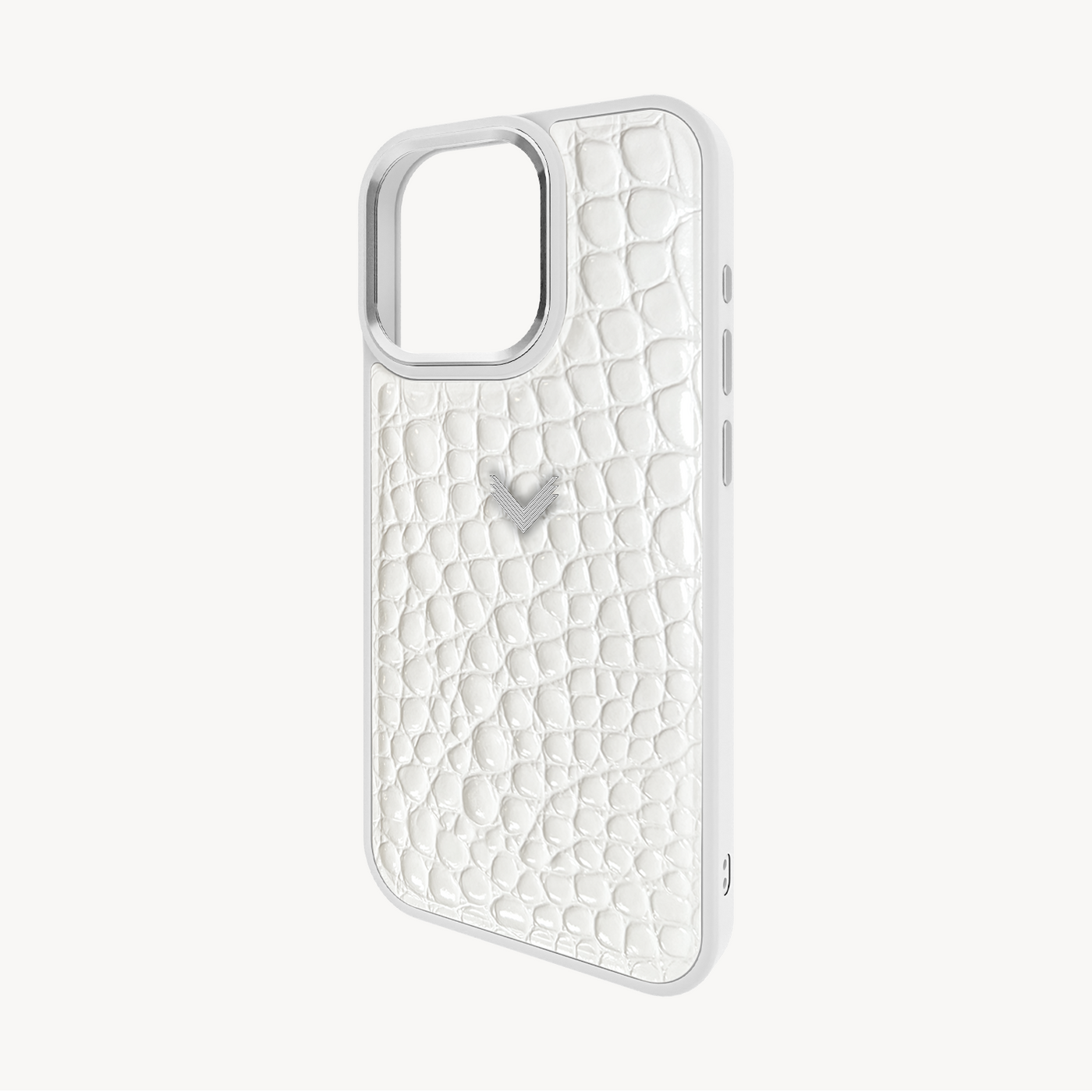 iPhone 15 Pro Max Phone Case, Calf Leather, Crocodile Texture