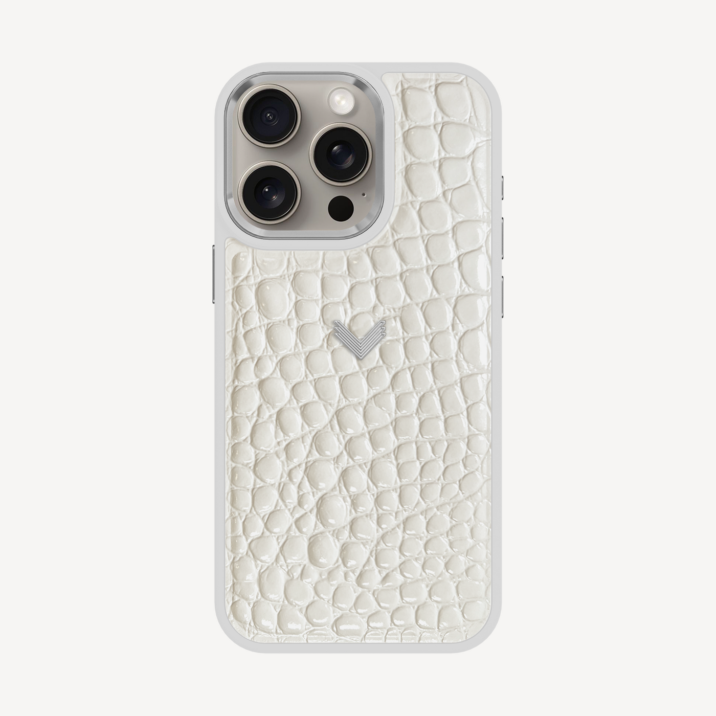 iPhone 15 Pro Max Phone Case, Calf Leather, Crocodile Texture