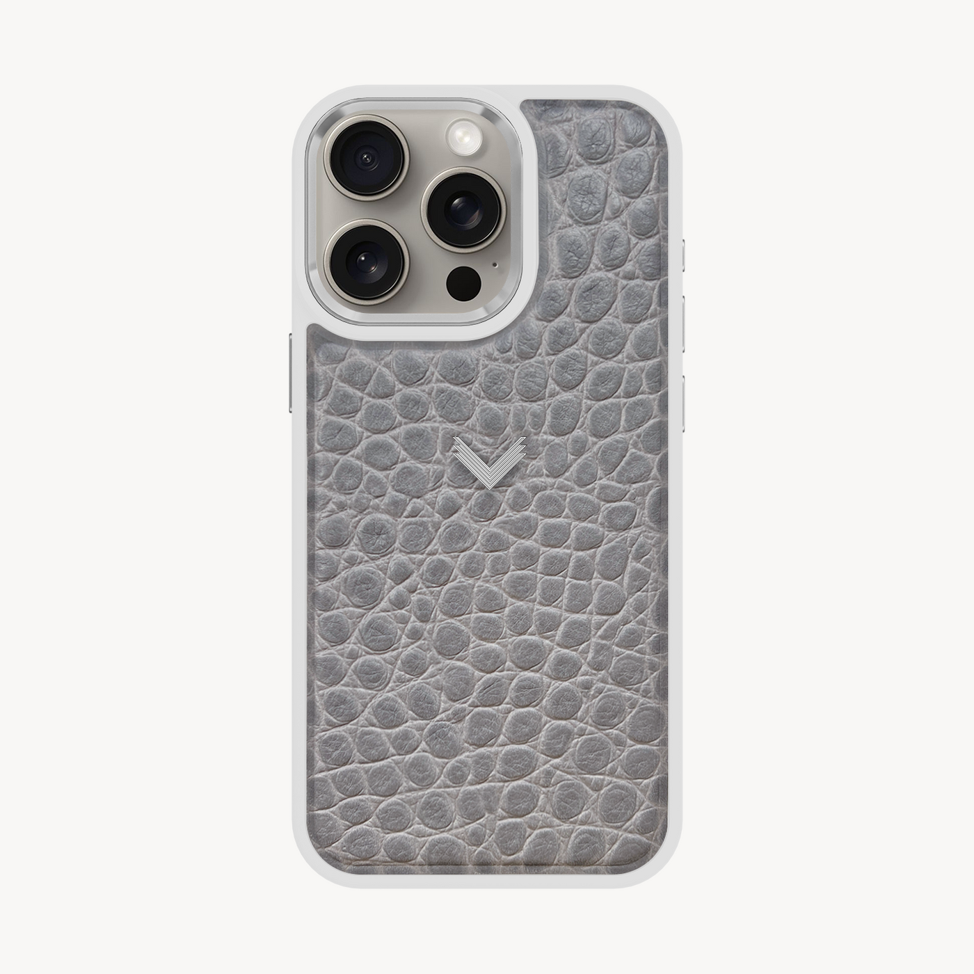 iPhone 15 Pro Max Phone Case, Calf Leather, Crocodile Texture