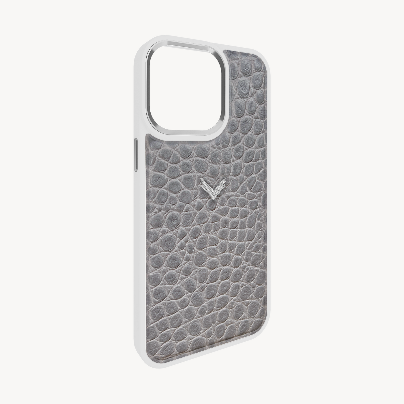 iPhone 15 Pro Max Phone Case, Calf Leather, Crocodile Texture