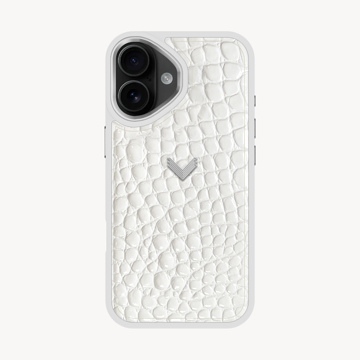 iPhone 16 Phone Case, Calf Leather, Crocodile Texture