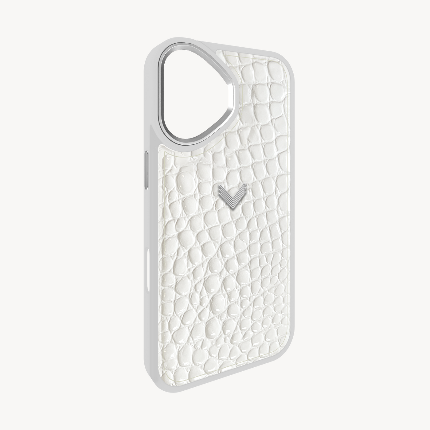 iPhone 16 Plus Phone Case, Calf Leather, Crocodile Texture