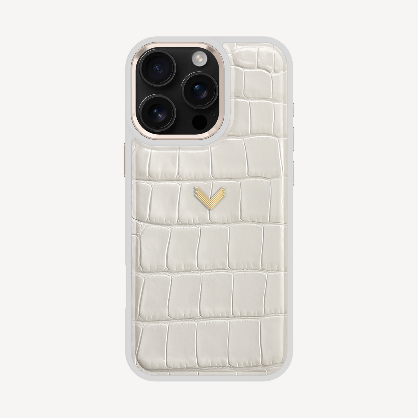 iPhone 16 Pro Max Phone Case, Calf Leather, Crocodile Texture