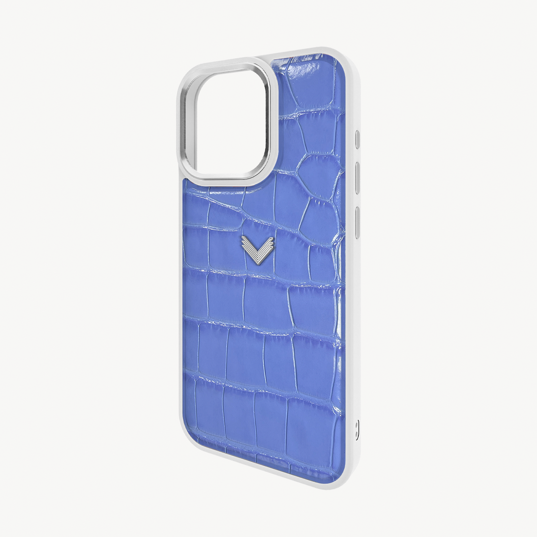 iPhone 16 Pro Max Phone Case, Calf Leather, Crocodile Texture