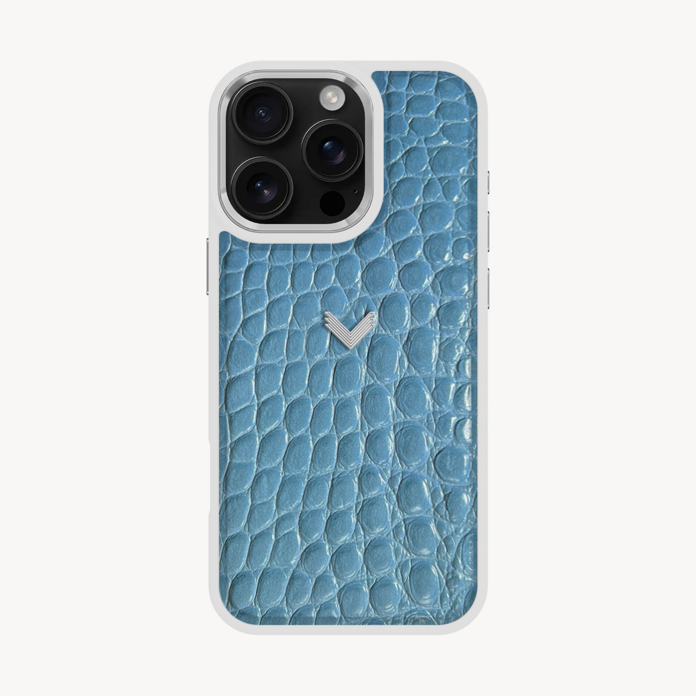 iPhone 16 Pro Phone Case, Calf Leather, Crocodile Texture