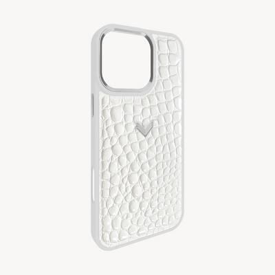 iPhone 16 Pro Max Phone Case, Calf Leather, Crocodile Texture