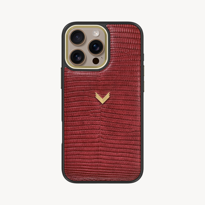 iPhone 16 Pro Max Phone Case, Iguana Leather