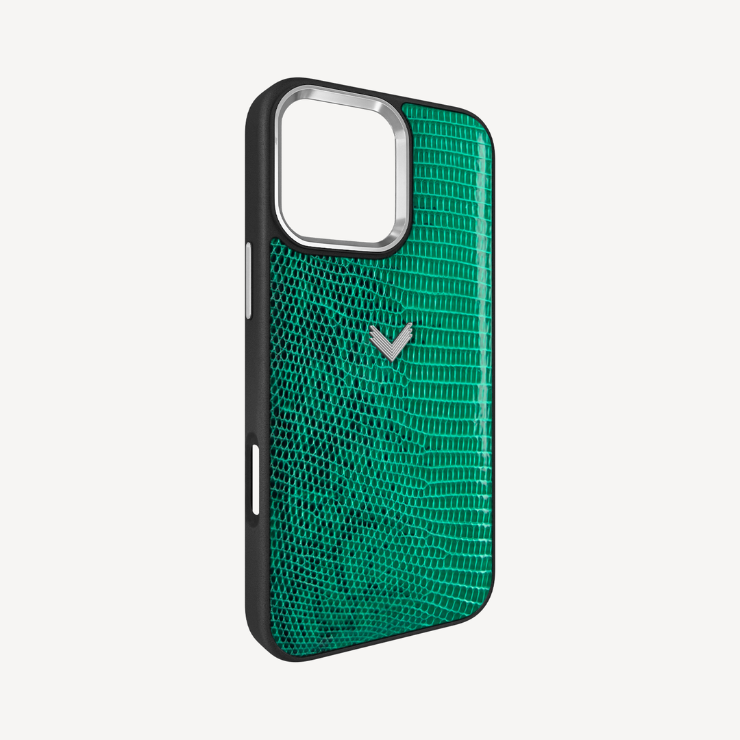 iPhone 16 Pro Phone Case, Iguana Leather