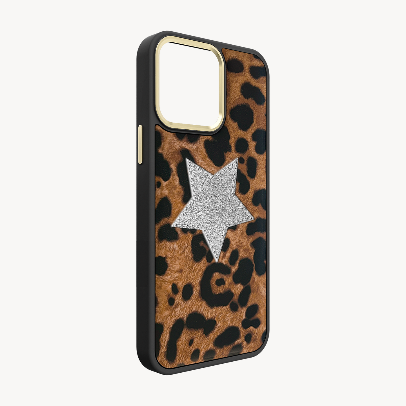 iPhone 13 Pro Max Phone Case, Goat Leather, Glitter V-Star