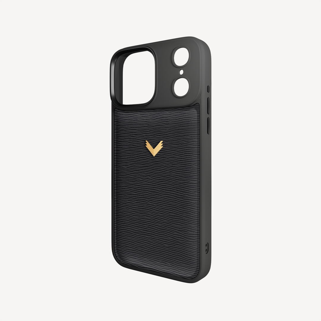 iPhone 17 Pro Max Phone Case, Calf Leather, Antique VLogo