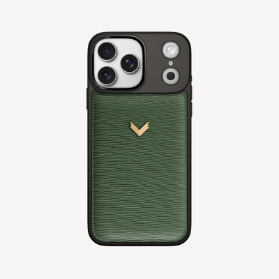 iPhone 17 Pro Max Phone Case, Calf Leather, Antique VLogo