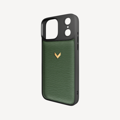 iPhone 17 Pro Max Phone Case, Calf Leather, Antique VLogo