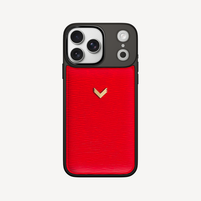 iPhone 17 Pro Max Phone Case, Calf Leather, Antique VLogo