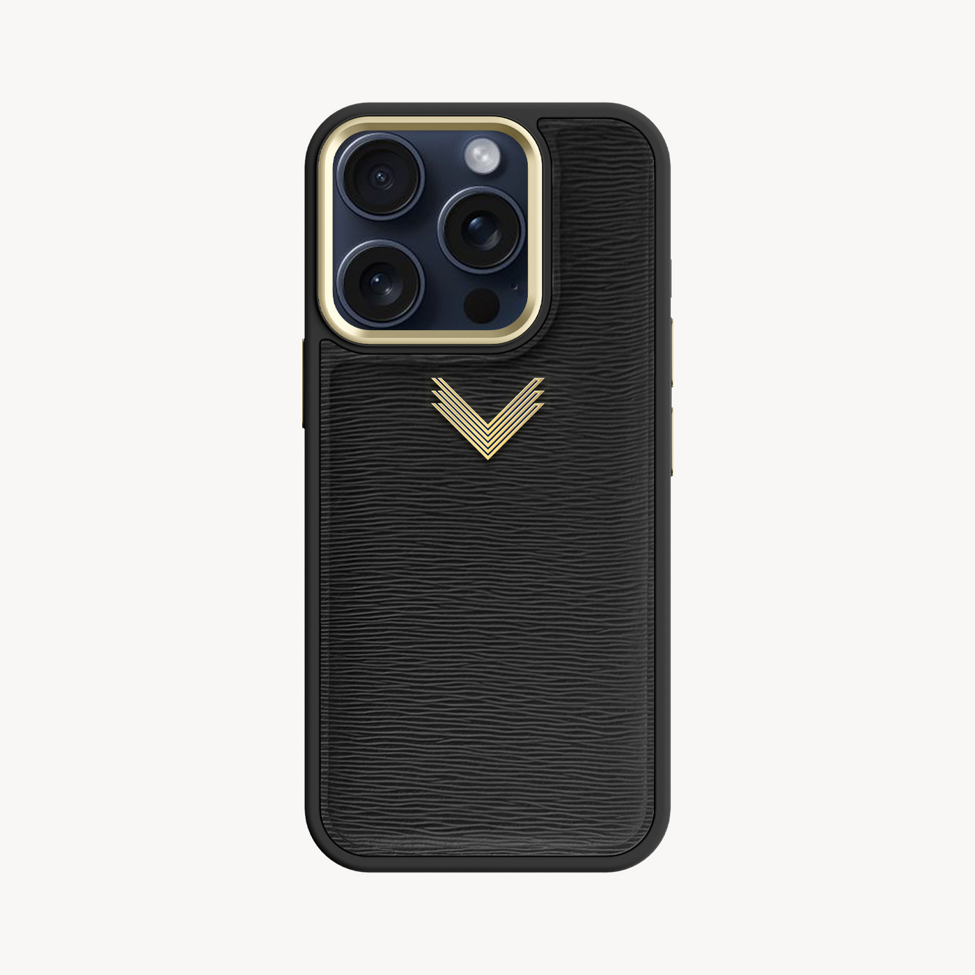 iPhone 15 Pro Phone Case, Calf Leather, Antique VLogo