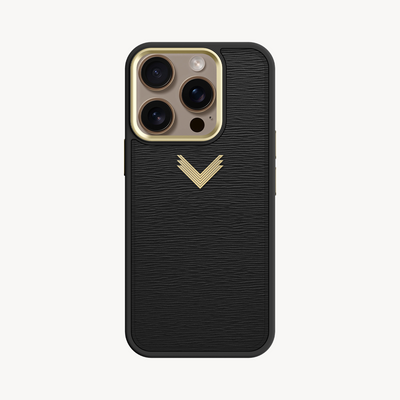 iPhone 16 Pro Phone Case, Calf Leather, Antique VLogo