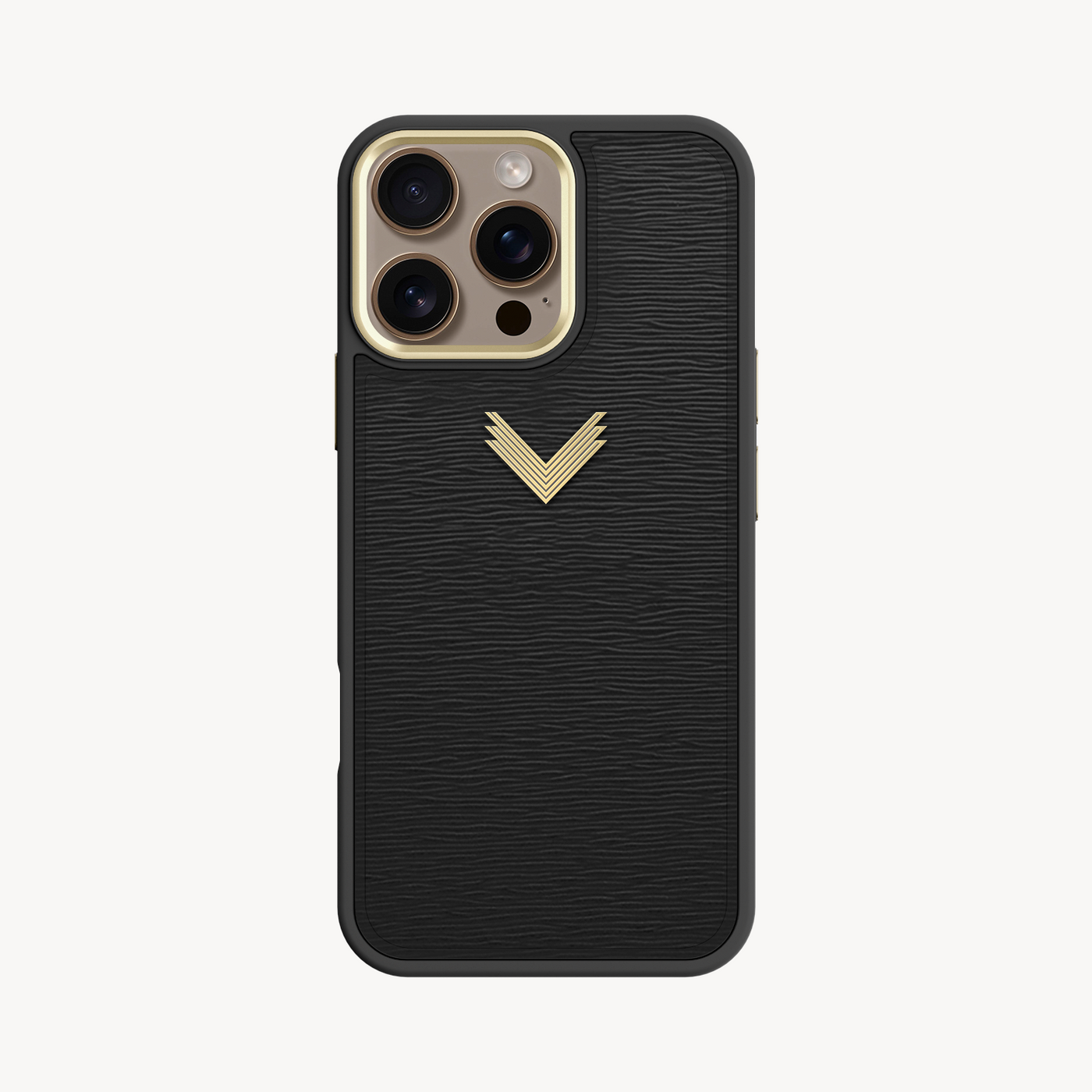 iPhone 16 Pro Max Phone Case, Calf Leather, Antique VLogo