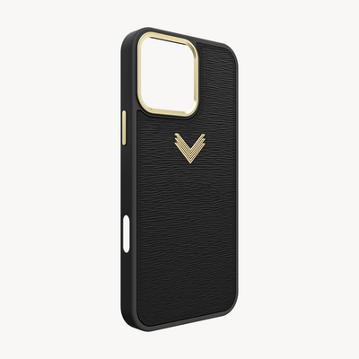 iPhone 16 Pro Max Phone Case, Calf Leather, Antique VLogo