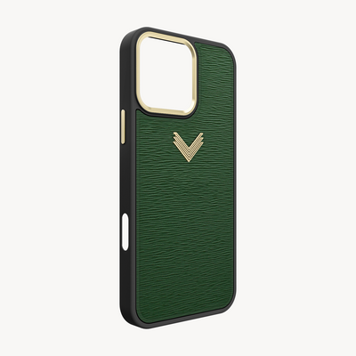 iPhone 16 Pro Max Phone Case, Calf Leather, Antique VLogo