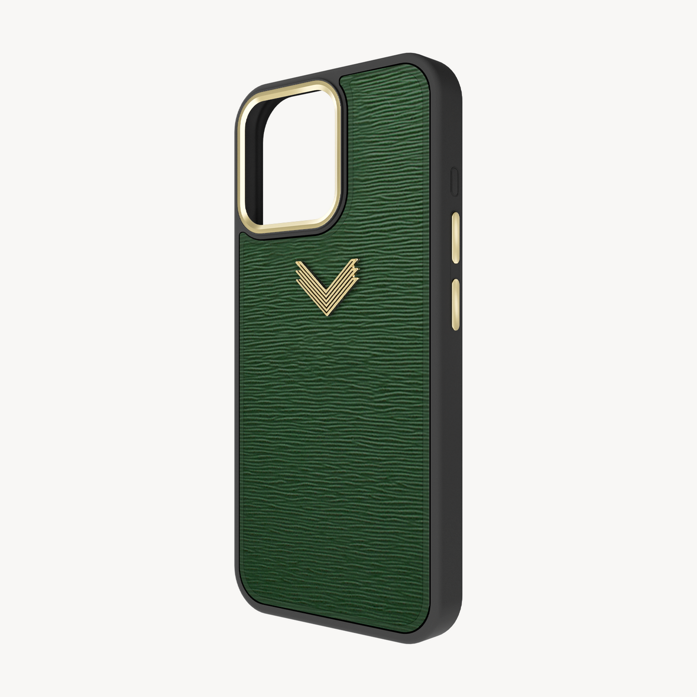 iPhone 16 Pro Max Phone Case, Calf Leather, Antique VLogo