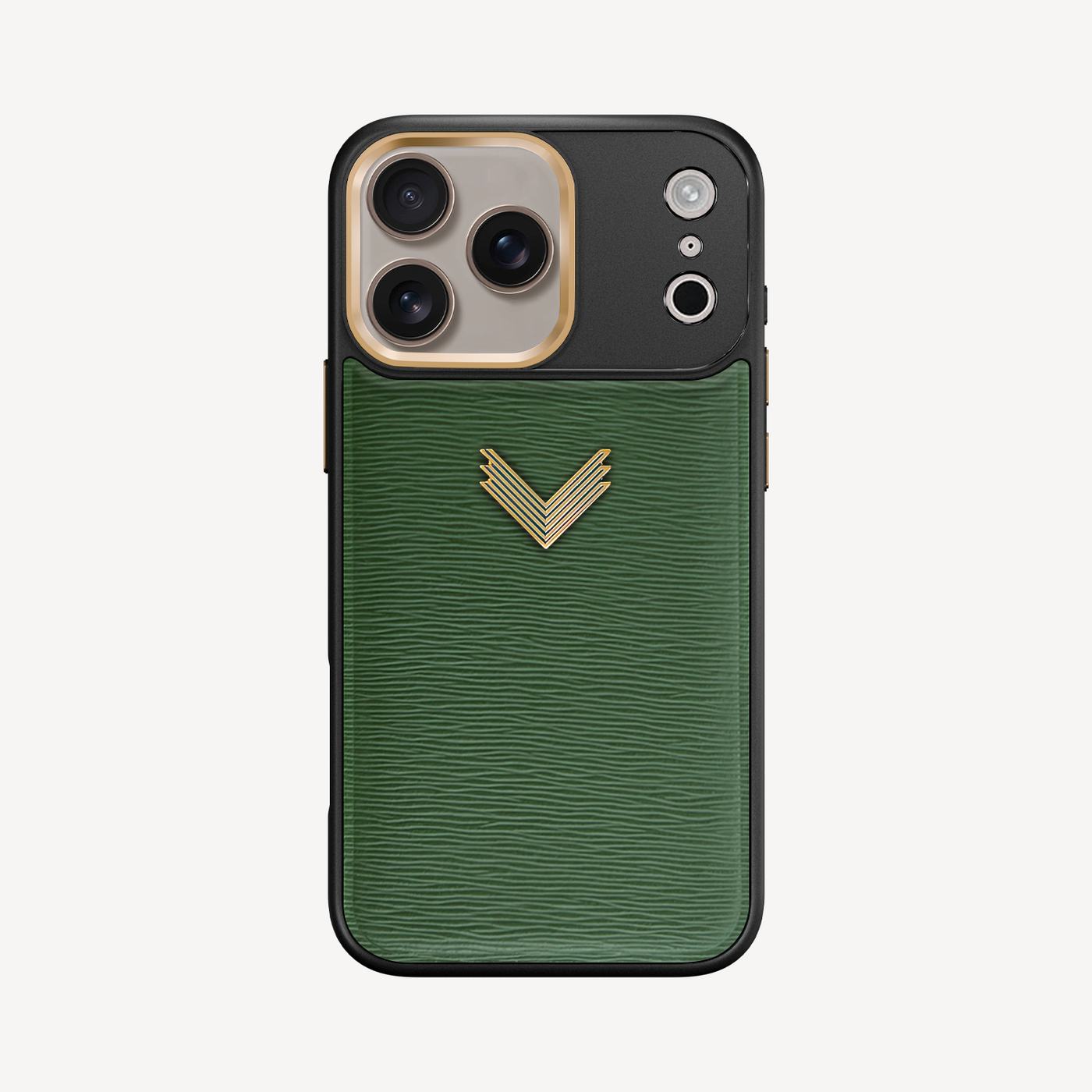 iPhone 17 Pro Max Phone Case, Calf Leather, Antique VLogo