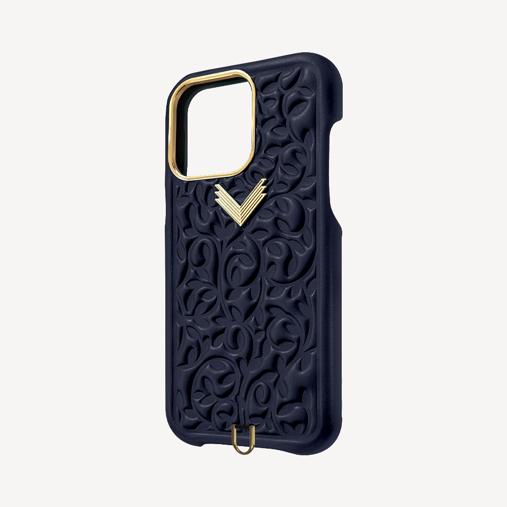 iPhone 15 Pro Phone Case, Calf Leather, Cultured Pearls, Purity Edition