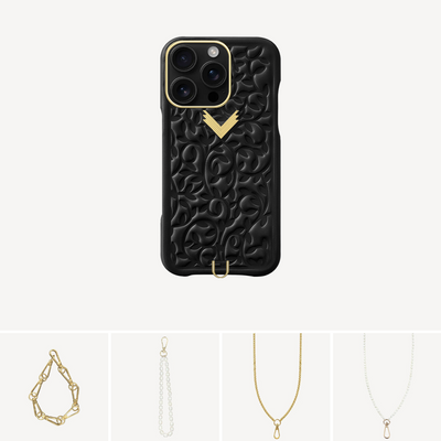 iPhone 16 Pro Phone Case, Calf Leather, Cultured Pearls, Purity Edition